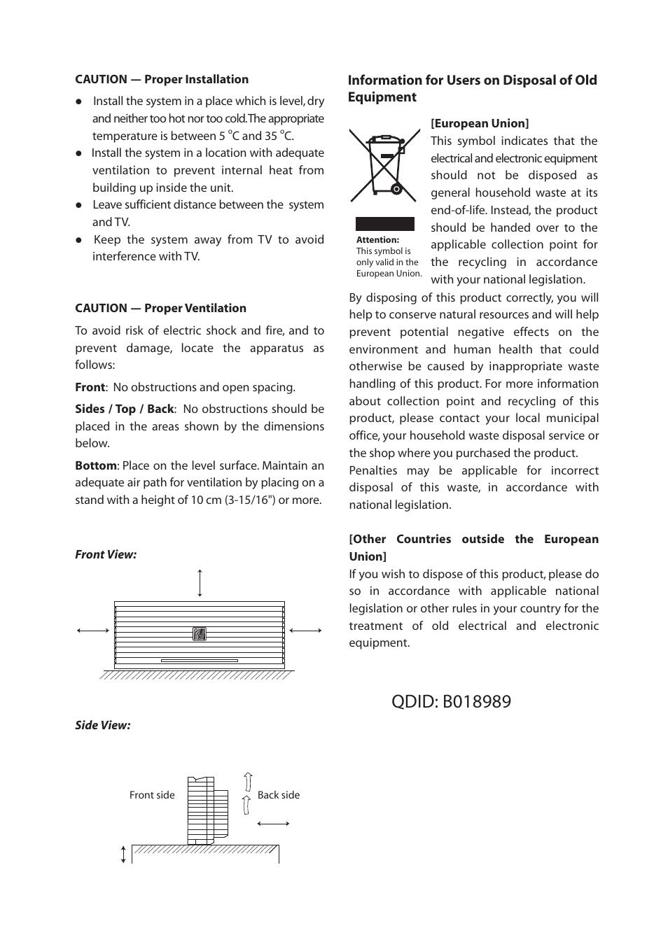 Information for users on disposal of old equipment | SoundFreaq SFQ-04 User Manual | Page 4 / 16