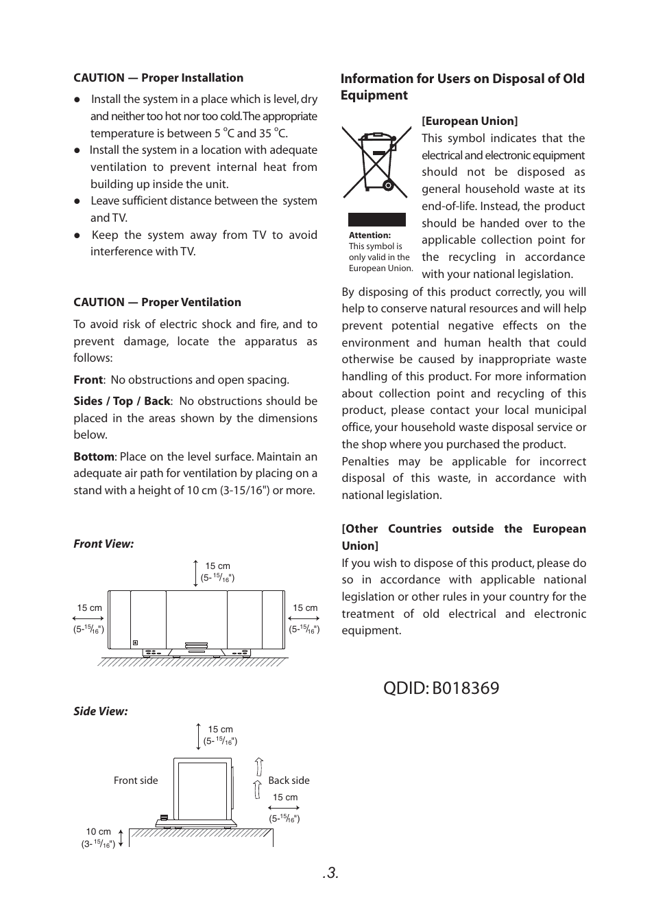 Information for users on disposal of old equipment | SoundFreaq SFQ-03 User Manual | Page 4 / 20