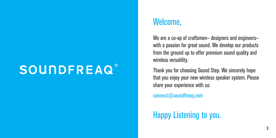 Welcome, Happy listening to you | SoundFreaq SFQ-02L User Manual | Page 2 / 15
