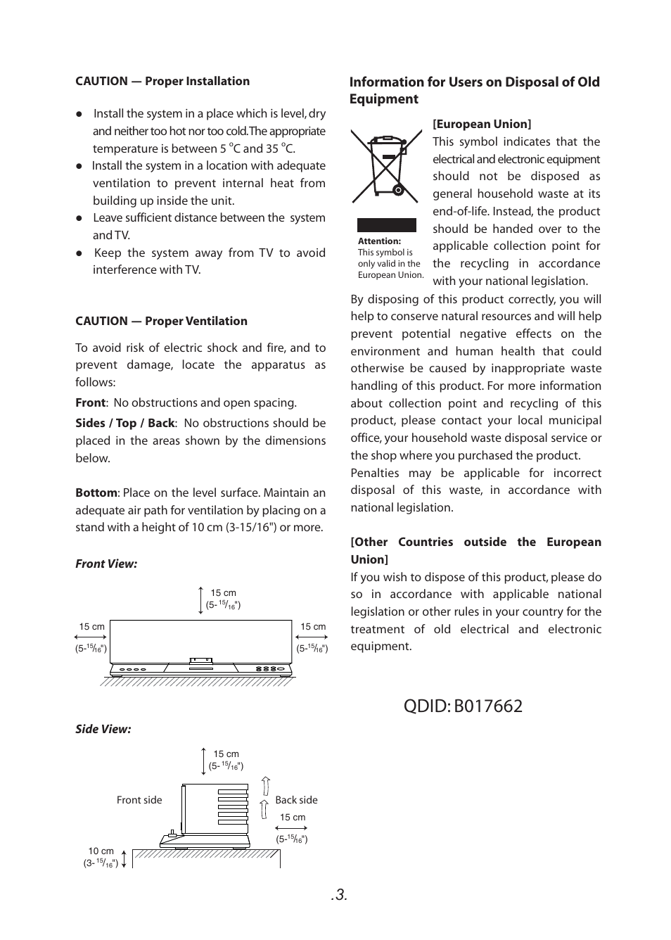 Information for users on disposal of old equipment | SoundFreaq SFQ-02RB User Manual | Page 4 / 19