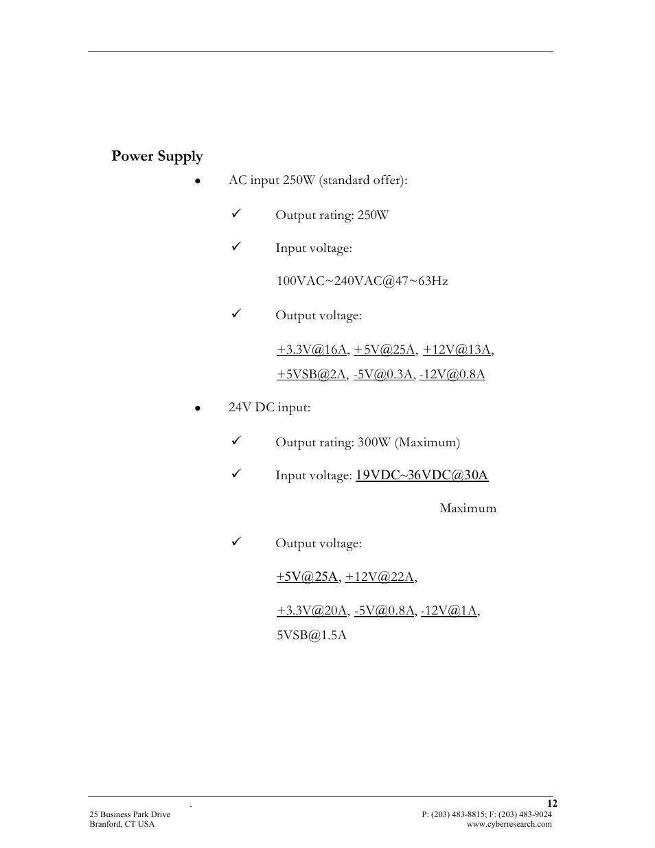 Power supply | CyberResearch FPC 1702-P24 User Manual | Page 21 / 81