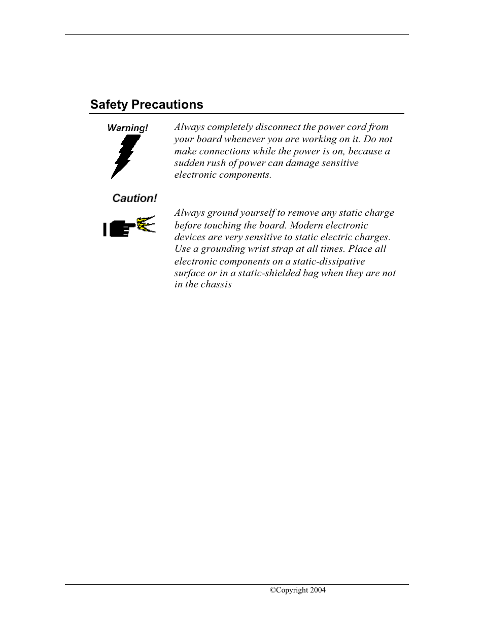 Safety precautions | CyberResearch FPC 1702-P24 User Manual | Page 26 / 81