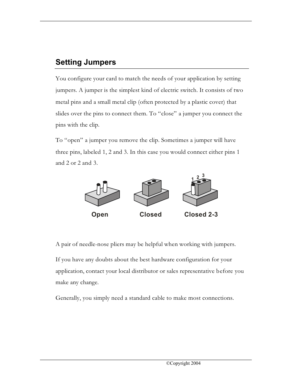 Setting jumpers | CyberResearch FPC 1702-P24 User Manual | Page 30 / 81