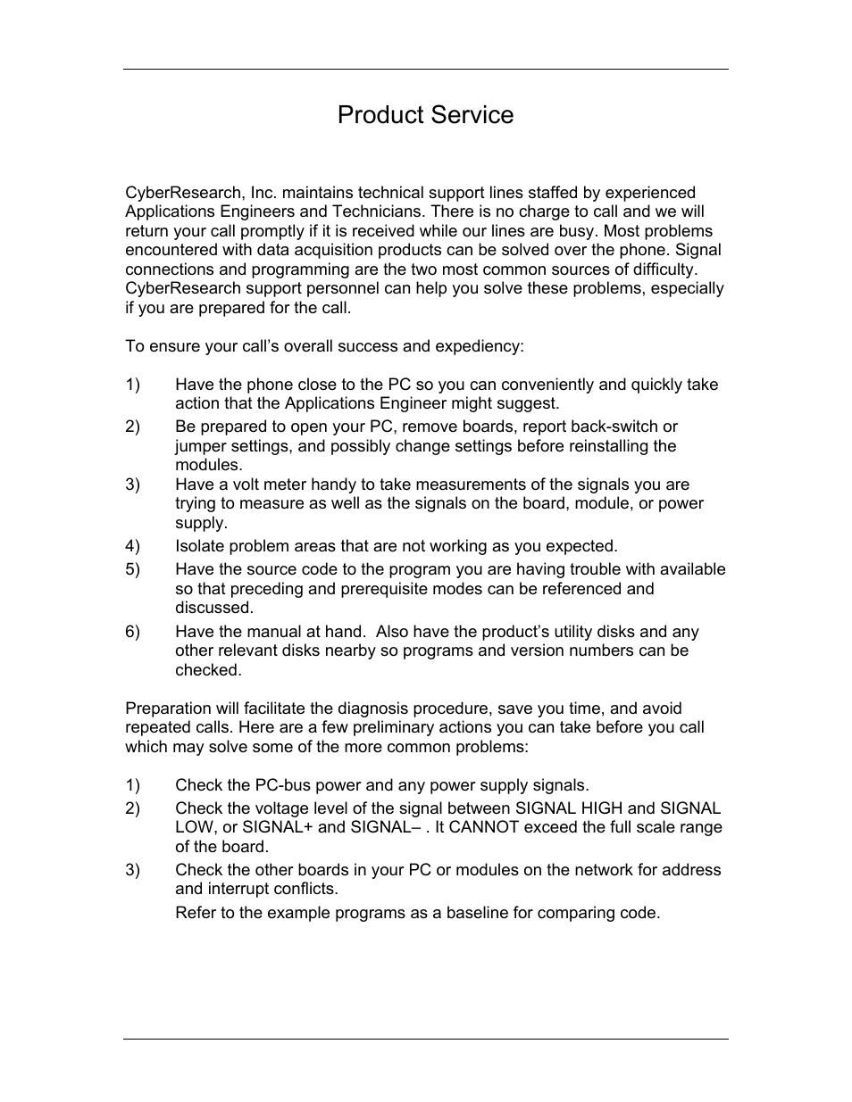 Product service | CyberResearch FPC 1702-P24 User Manual | Page 76 / 81