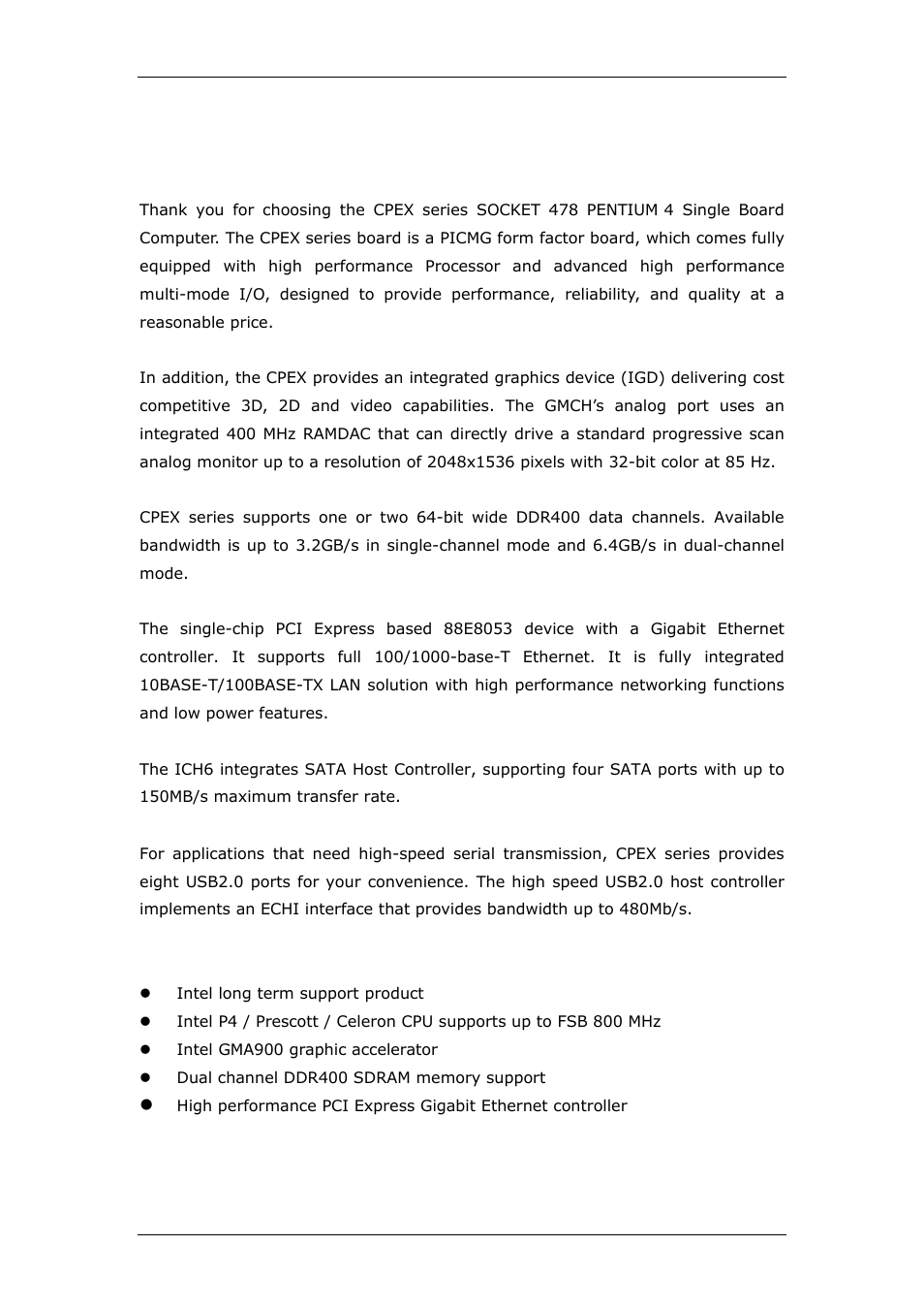 Chapter1 hardware configuration, 1 introduction, 2 features | CyberResearch CPEX P4-24-X User Manual | Page 13 / 92