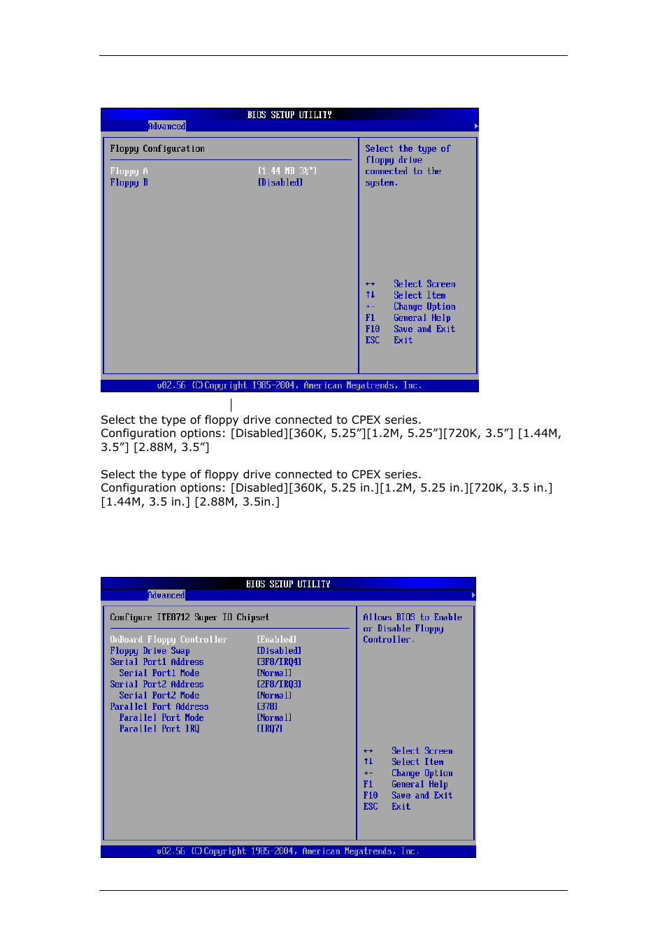 3 floppy configuration, 4 super io configuration | CyberResearch CPEX P4-24-X User Manual | Page 39 / 92
