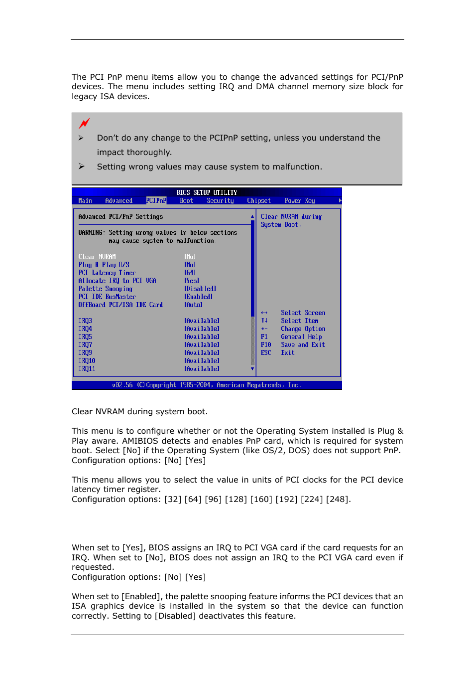 8 pci pnp | CyberResearch CPEX P4-24-X User Manual | Page 44 / 92
