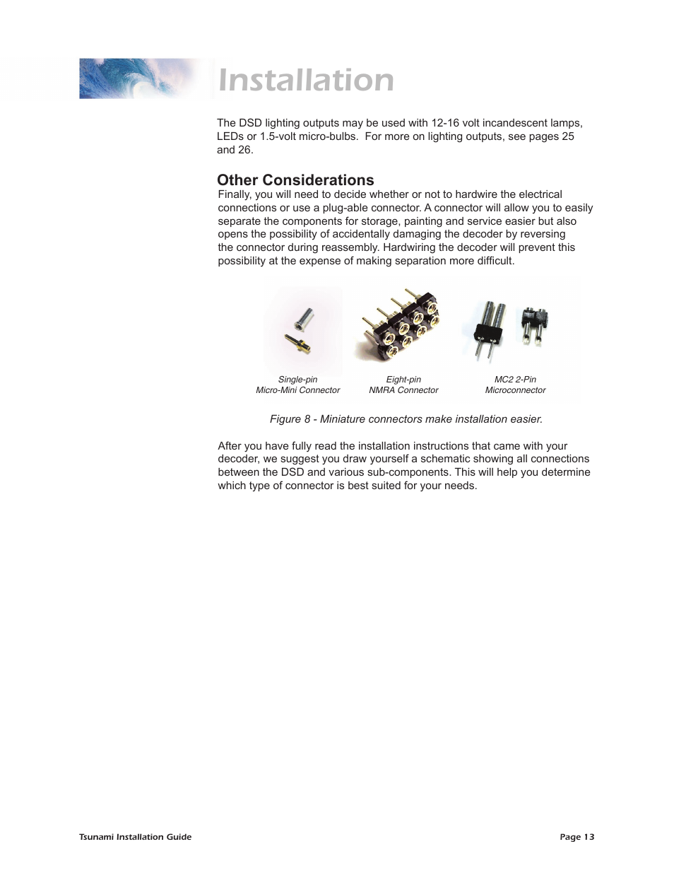 Installation, Other considerations | SoundTraxx Tsunami Installation User Manual | Page 16 / 35