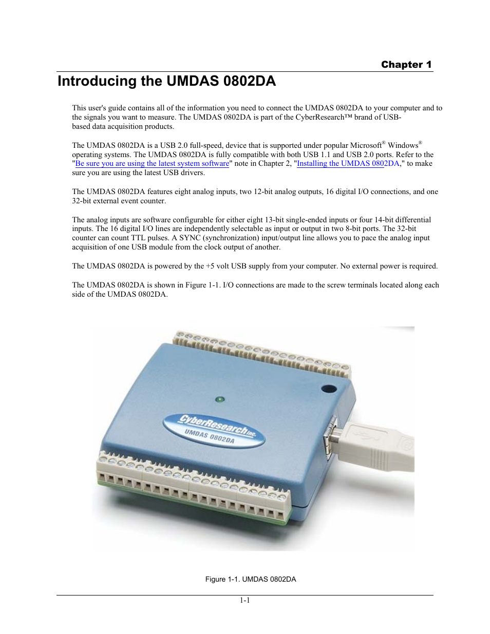 Umdas 0802da block diagram -2, Introducing the umdas 0802da | CyberResearch UMDAS 0802DA User Manual | Page 10 / 42