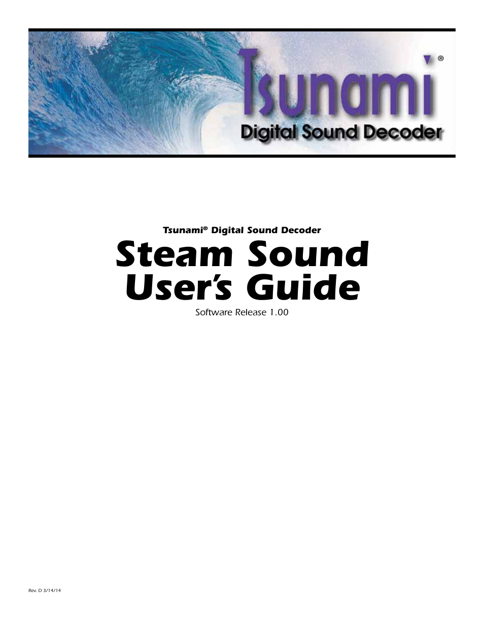 SoundTraxx Tsunami Steam Users Guide User Manual | 77 pages
