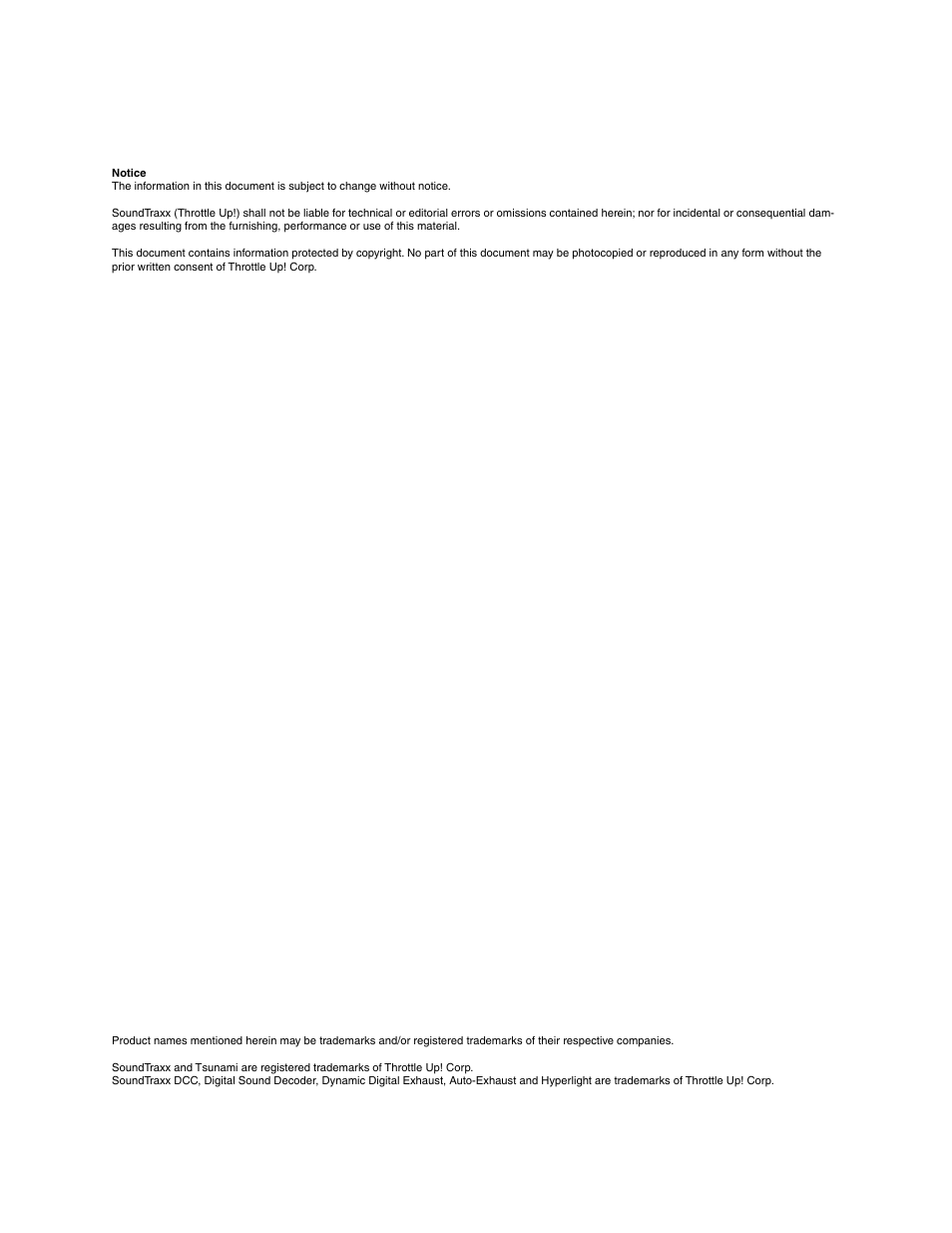 SoundTraxx Tsunami Steam Users Guide User Manual | Page 2 / 77