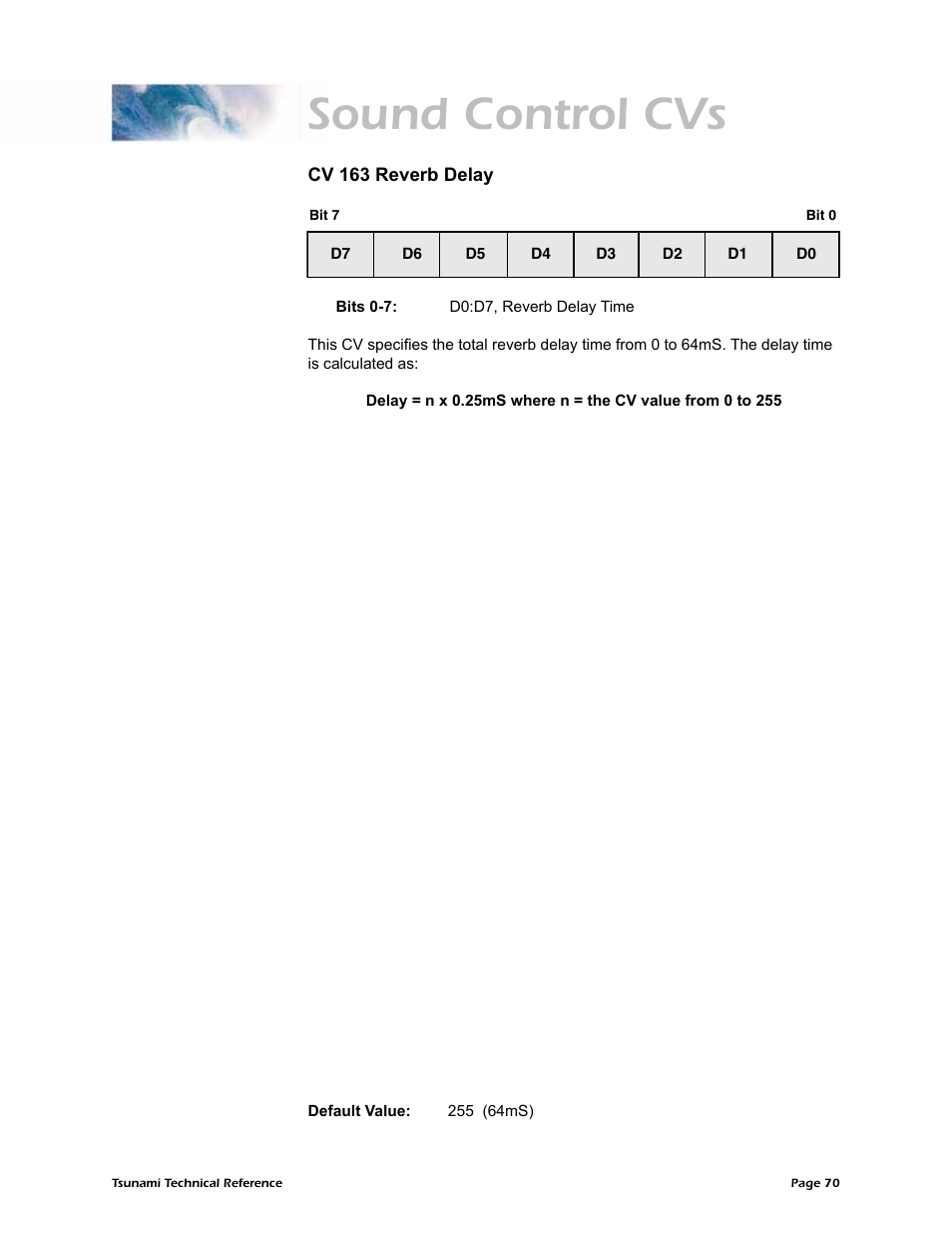 Sound control cvs | SoundTraxx Tsunami Steam Technical Reference User Manual | Page 72 / 104