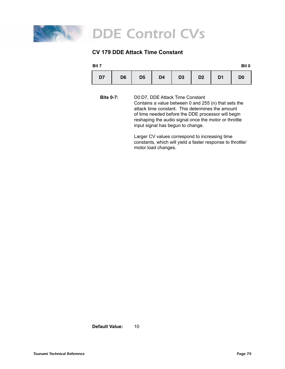Dde control cvs | SoundTraxx Tsunami Steam Technical Reference User Manual | Page 77 / 104