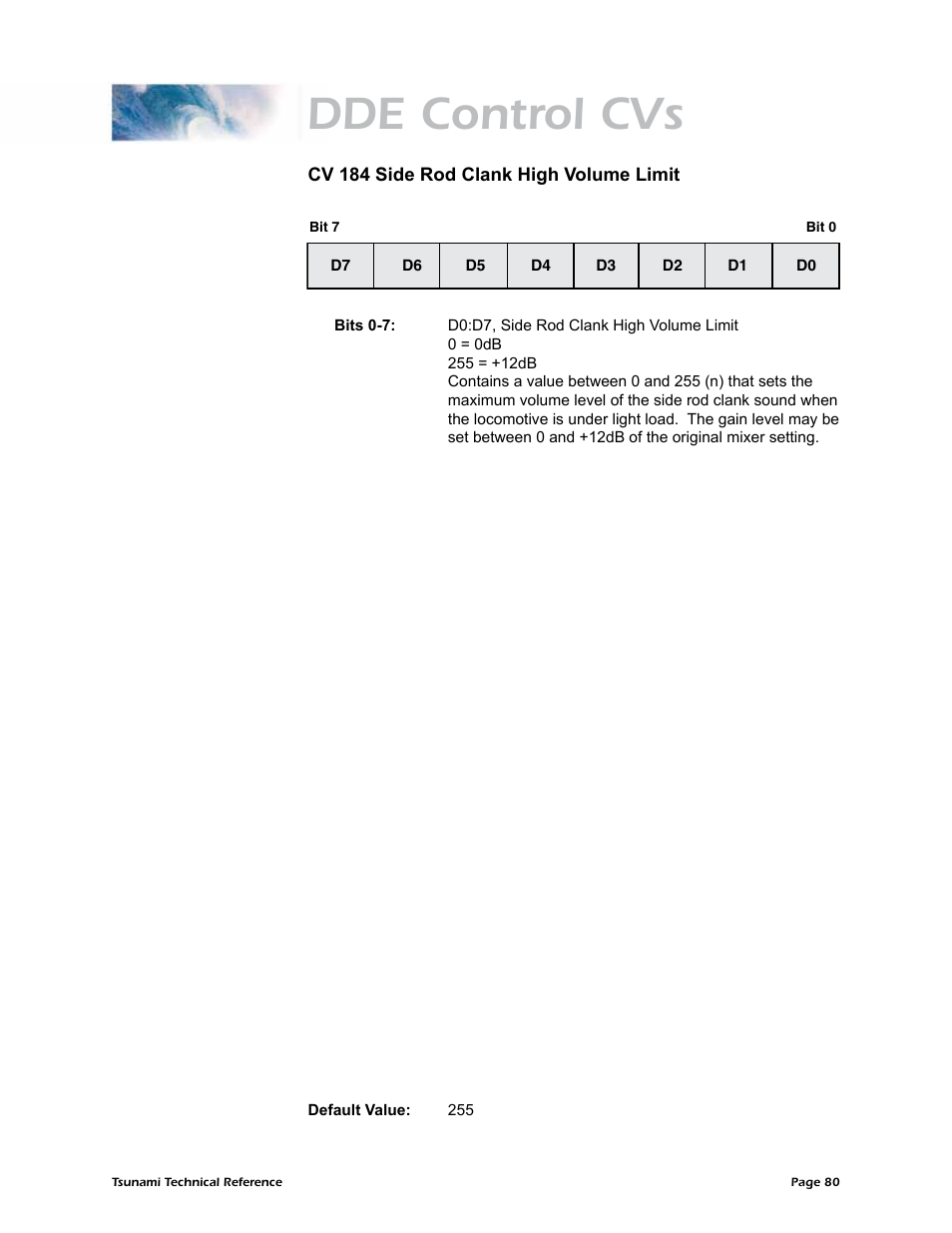Dde control cvs | SoundTraxx Tsunami Steam Technical Reference User Manual | Page 82 / 104
