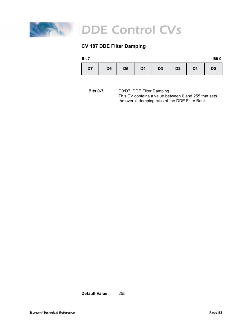 Dde control cvs | SoundTraxx Tsunami Steam Technical Reference User Manual | Page 85 / 104