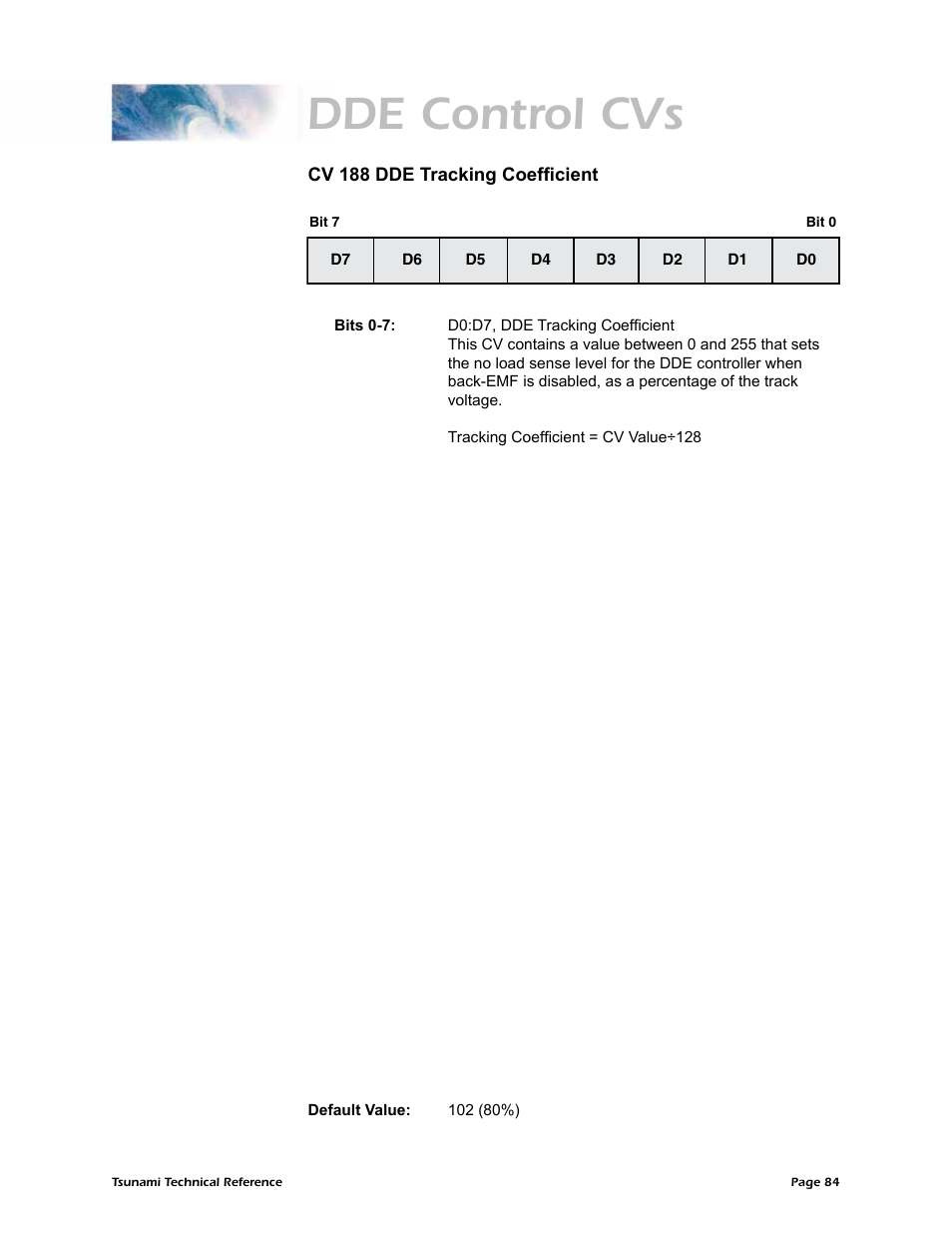 Dde control cvs | SoundTraxx Tsunami Steam Technical Reference User Manual | Page 86 / 104