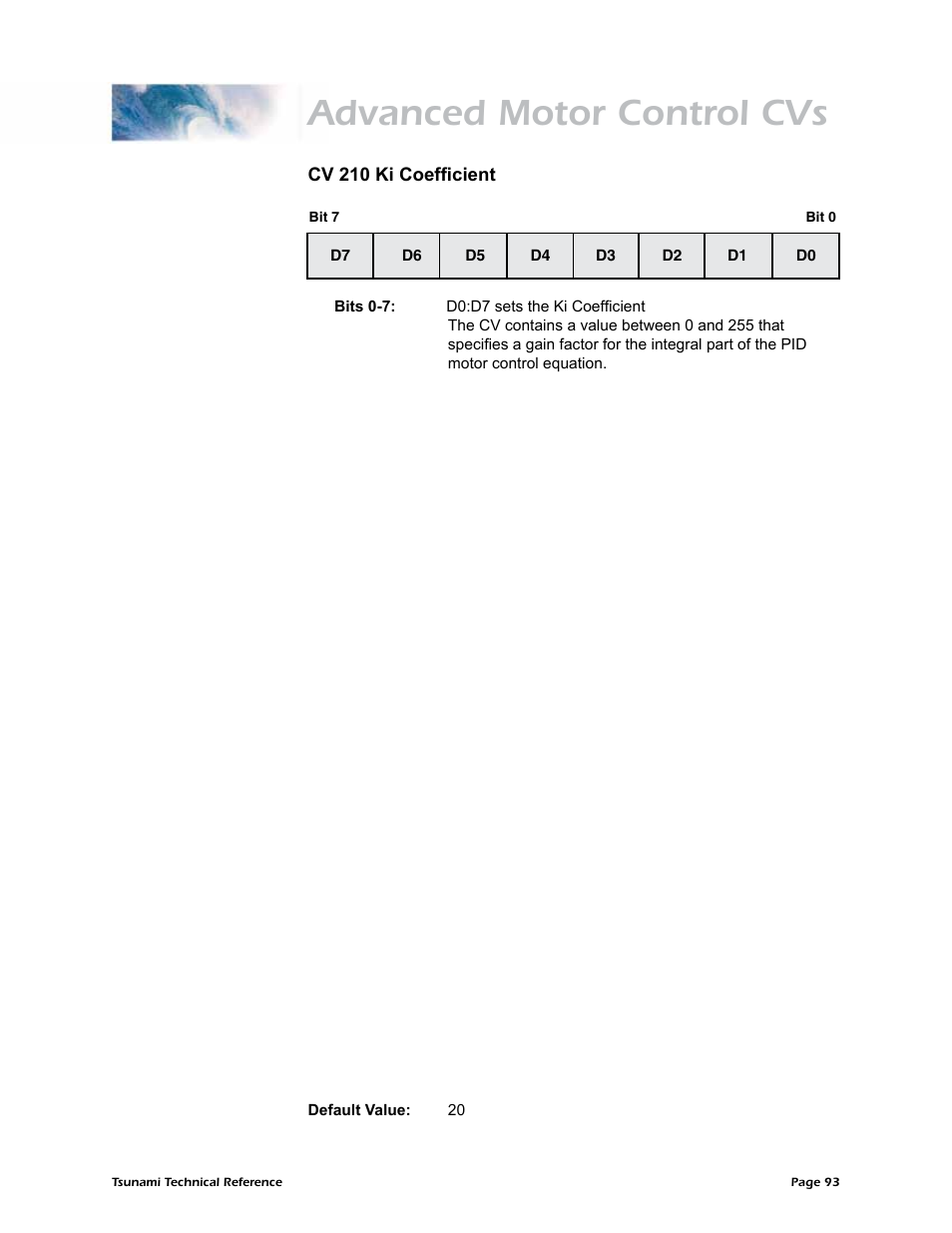Advanced motor control cvs | SoundTraxx Tsunami Steam Technical Reference User Manual | Page 95 / 104