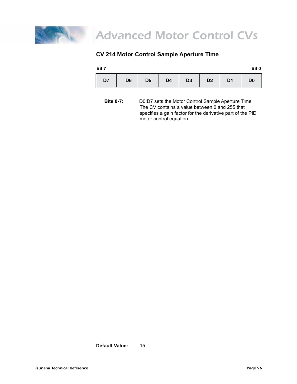 Advanced motor control cvs | SoundTraxx Tsunami Steam Technical Reference User Manual | Page 98 / 104