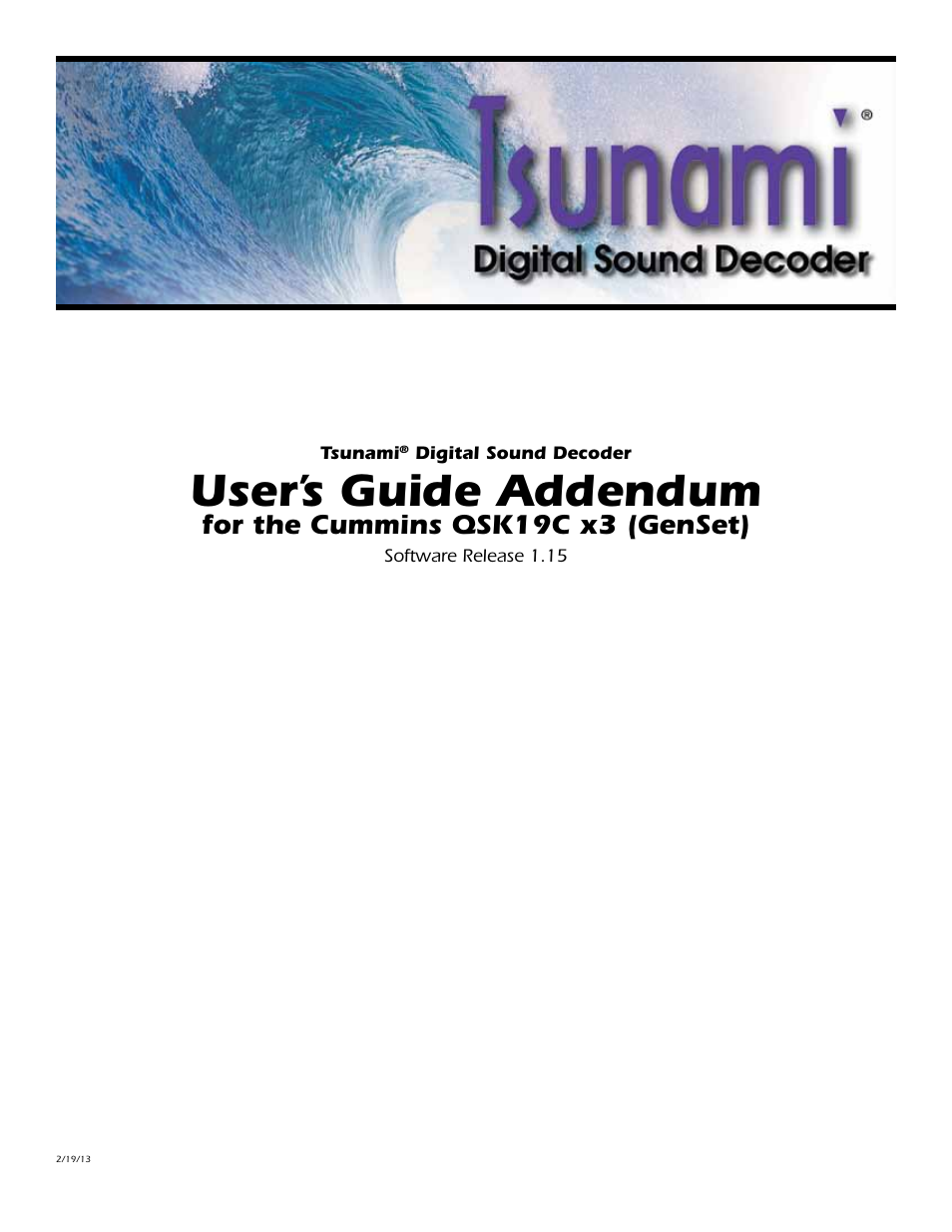 SoundTraxx QSK19C x3 User Manual | 7 pages