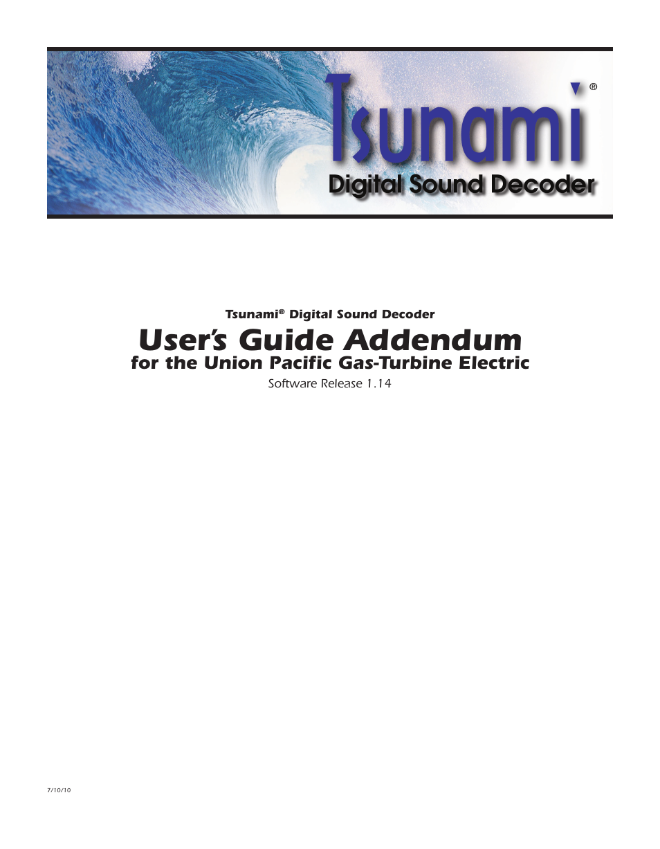 SoundTraxx Union Pacific Gas-Turbine Electric User Manual | 10 pages