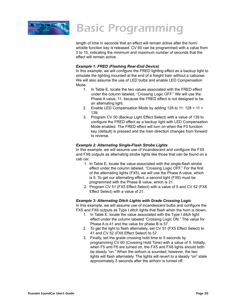 Basic programming | SoundTraxx SoundCar Users Guide User Manual | Page 24 / 49