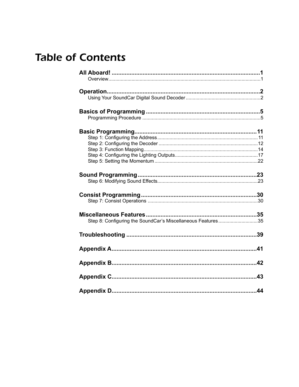 SoundTraxx SoundCar Users Guide User Manual | Page 3 / 49