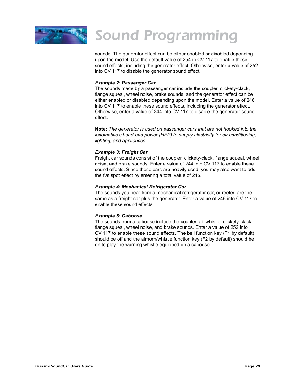 Sound programming | SoundTraxx SoundCar Users Guide User Manual | Page 33 / 49
