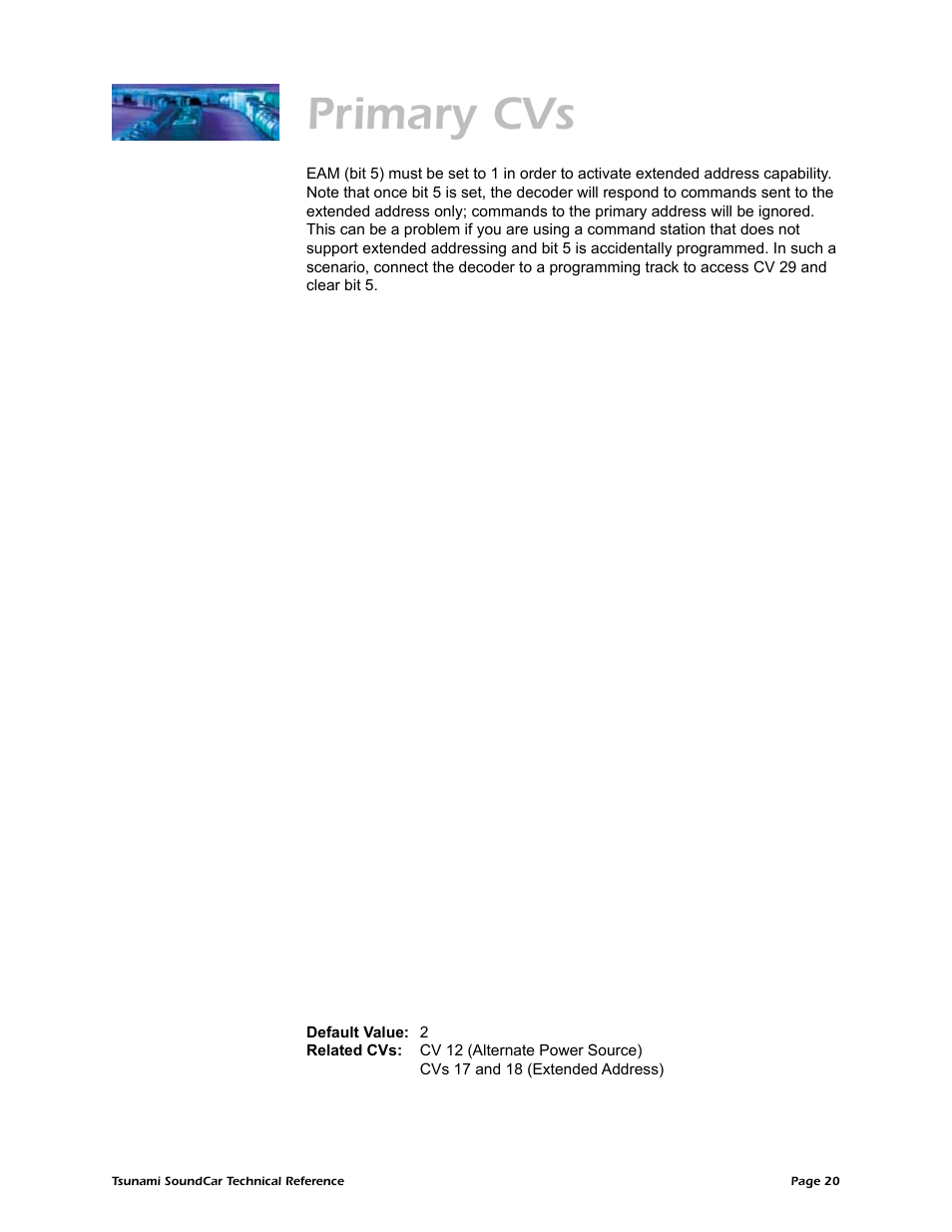 Primary cvs | SoundTraxx SoundCar Technical Reference User Manual | Page 22 / 67