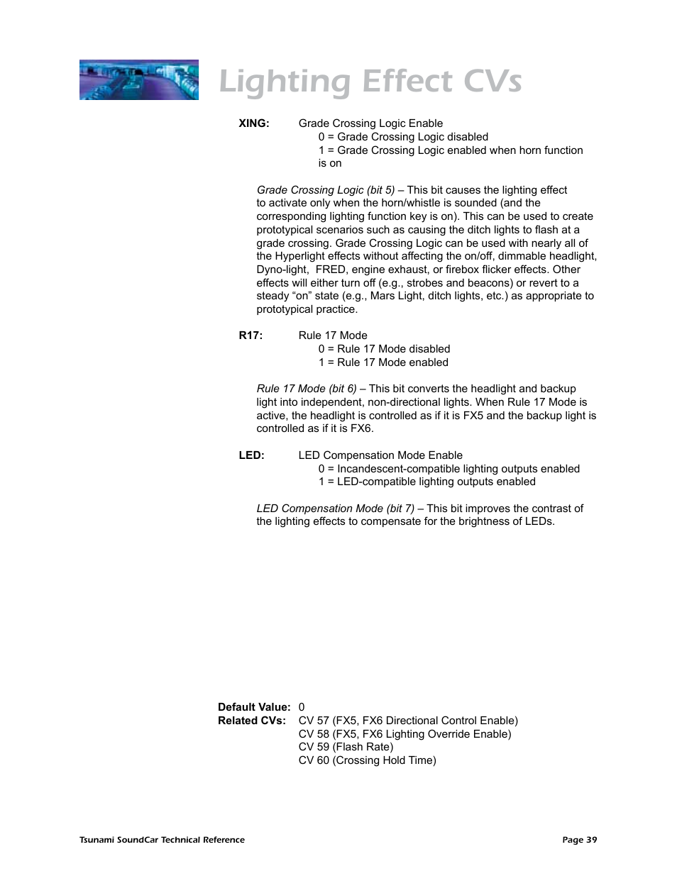 Lighting effect cvs | SoundTraxx SoundCar Technical Reference User Manual | Page 41 / 67