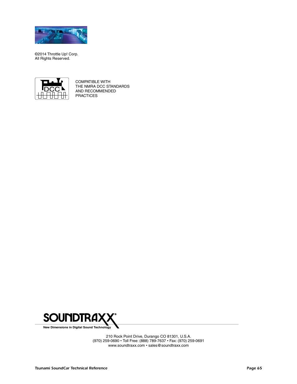 SoundTraxx SoundCar Technical Reference User Manual | Page 67 / 67