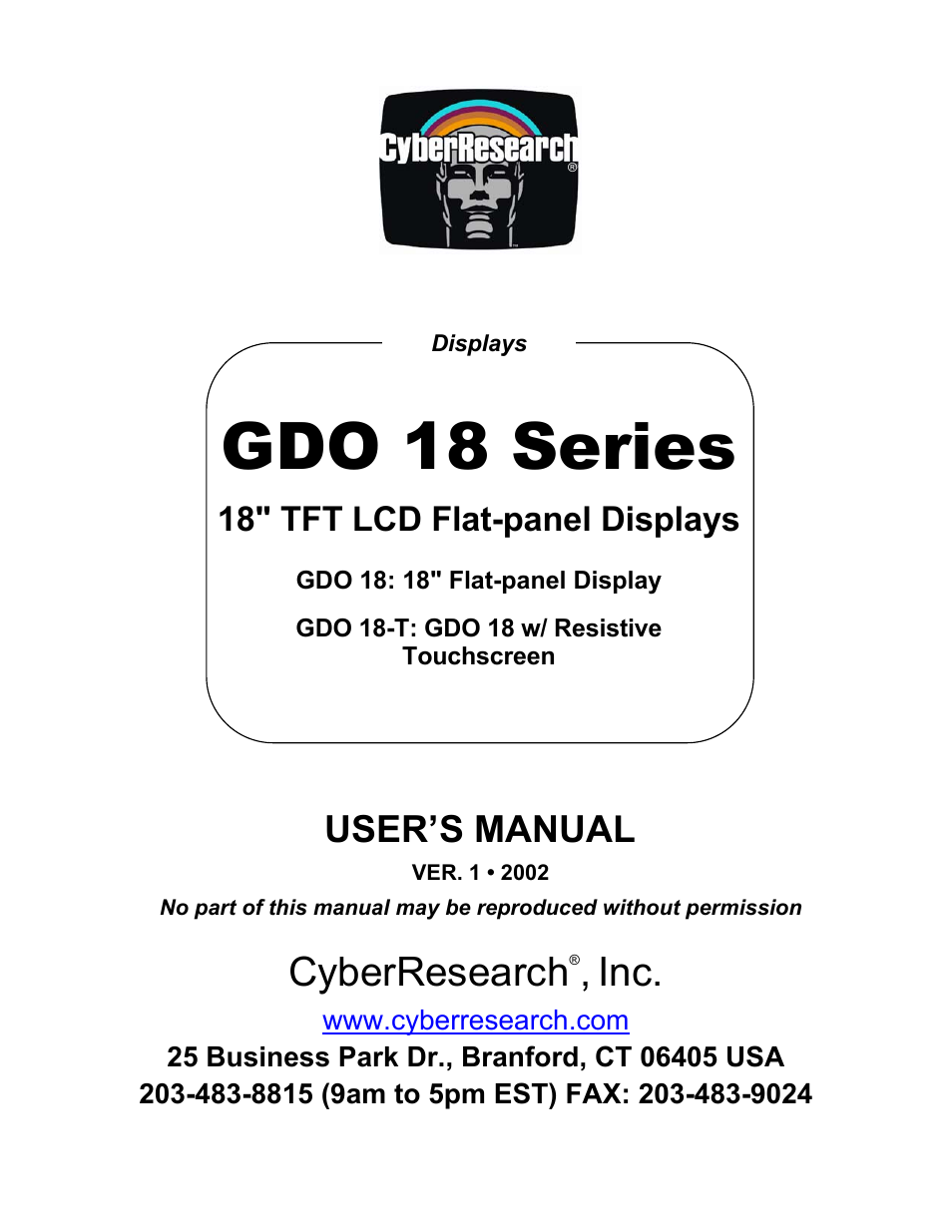 CyberResearch GDO 18 User Manual | 42 pages