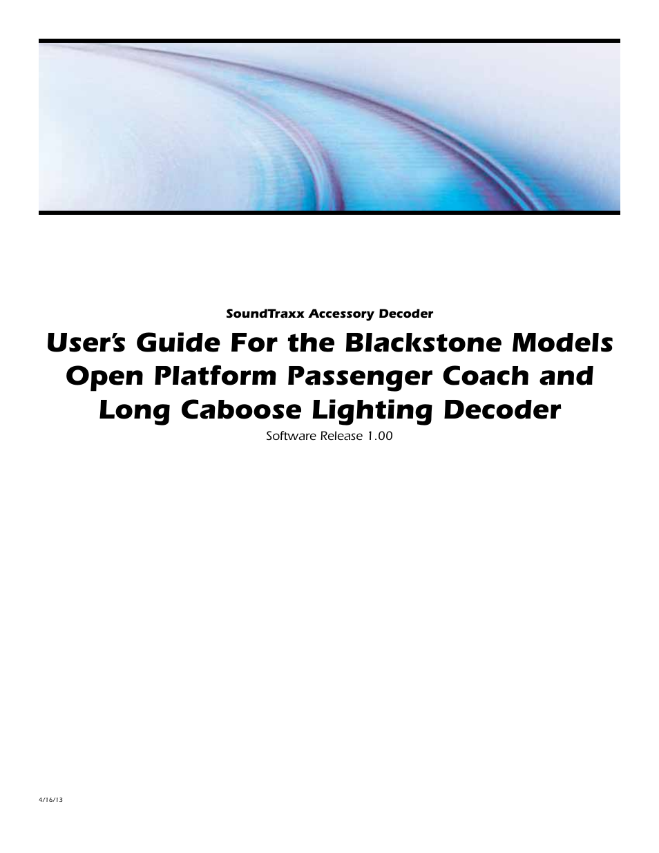 SoundTraxx Coach Lighting Decoder Users Guide User Manual | 28 pages