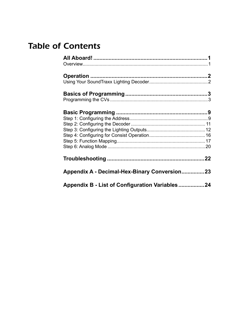 SoundTraxx Coach Lighting Decoder Users Guide User Manual | Page 3 / 28