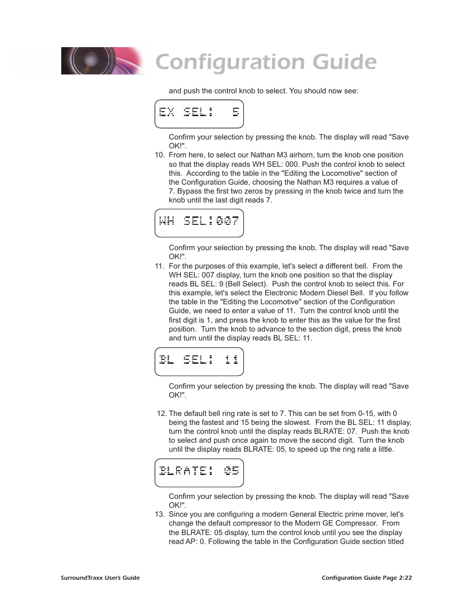 Configuration guide | SoundTraxx SurroundTraxx User Manual | Page 50 / 86
