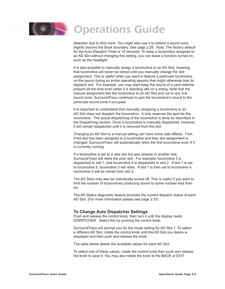 Operations guide | SoundTraxx SurroundTraxx User Manual | Page 65 / 86