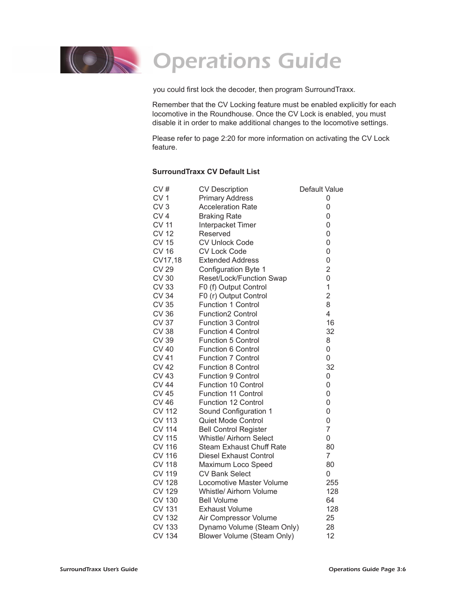 Operations guide | SoundTraxx SurroundTraxx User Manual | Page 69 / 86