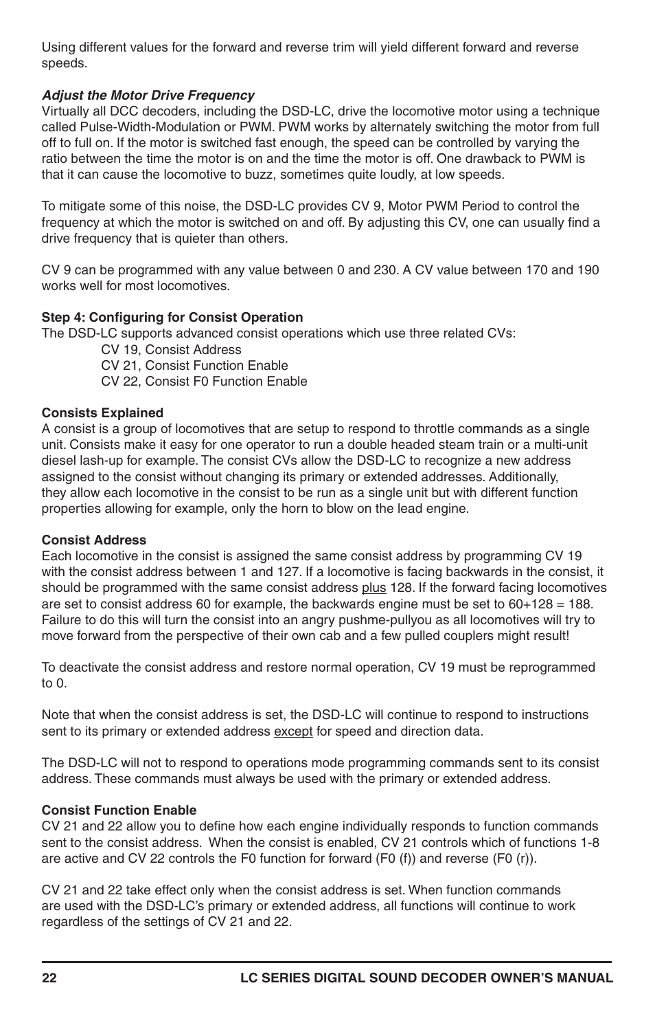 SoundTraxx LC Series Owners Manual User Manual | Page 22 / 40