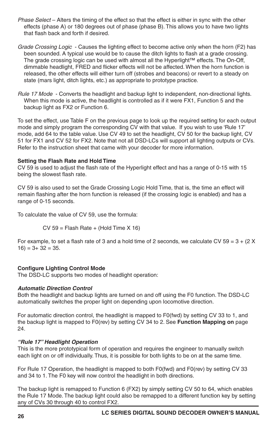 SoundTraxx LC Series Owners Manual User Manual | Page 26 / 40