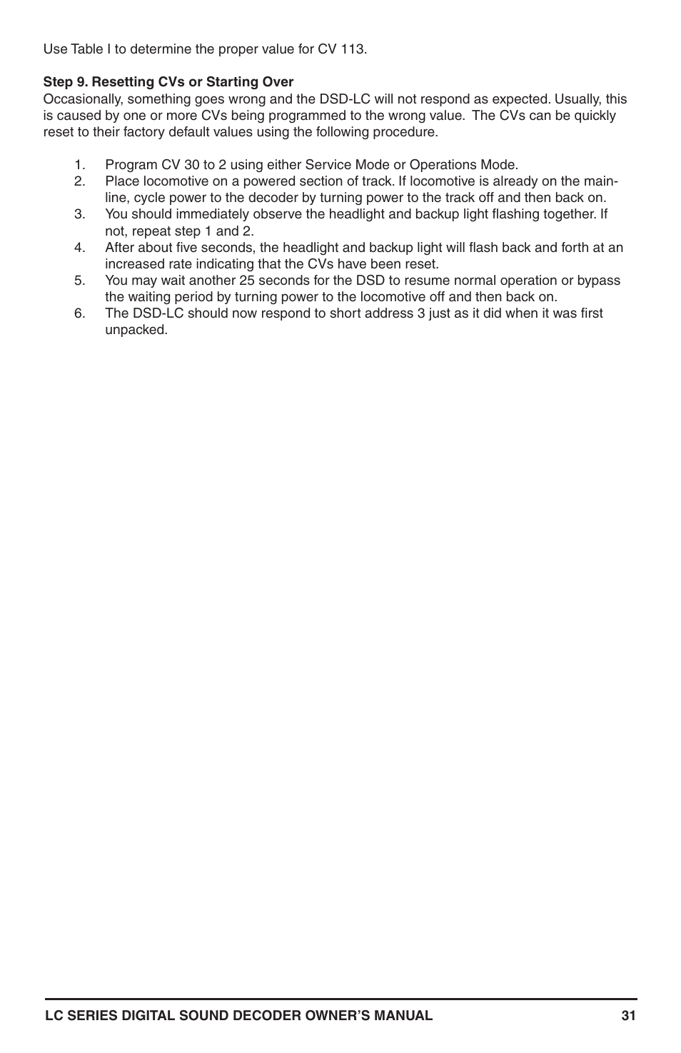SoundTraxx LC Series Owners Manual User Manual | Page 31 / 40