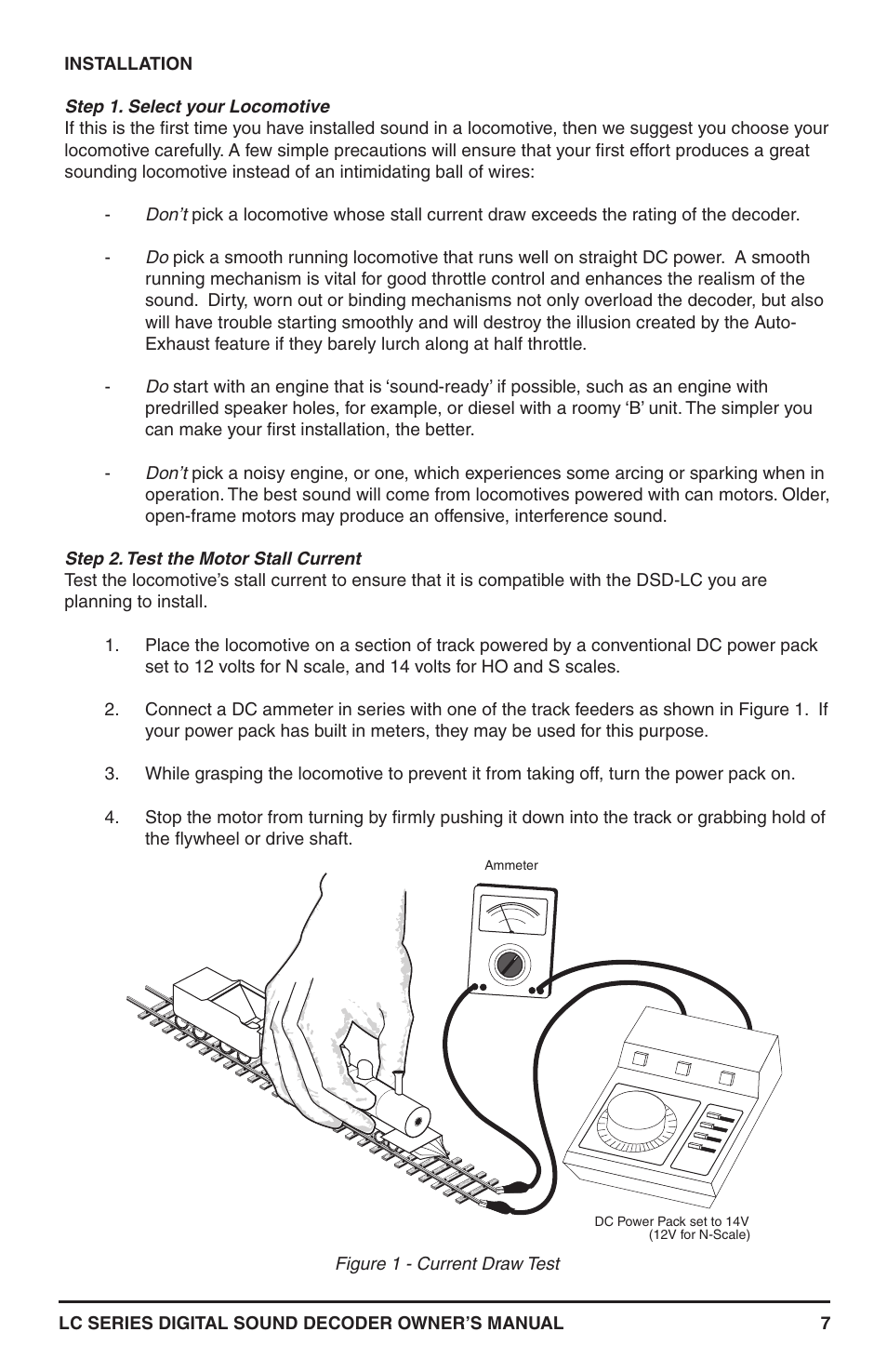 SoundTraxx LC Series Owners Manual User Manual | Page 7 / 40