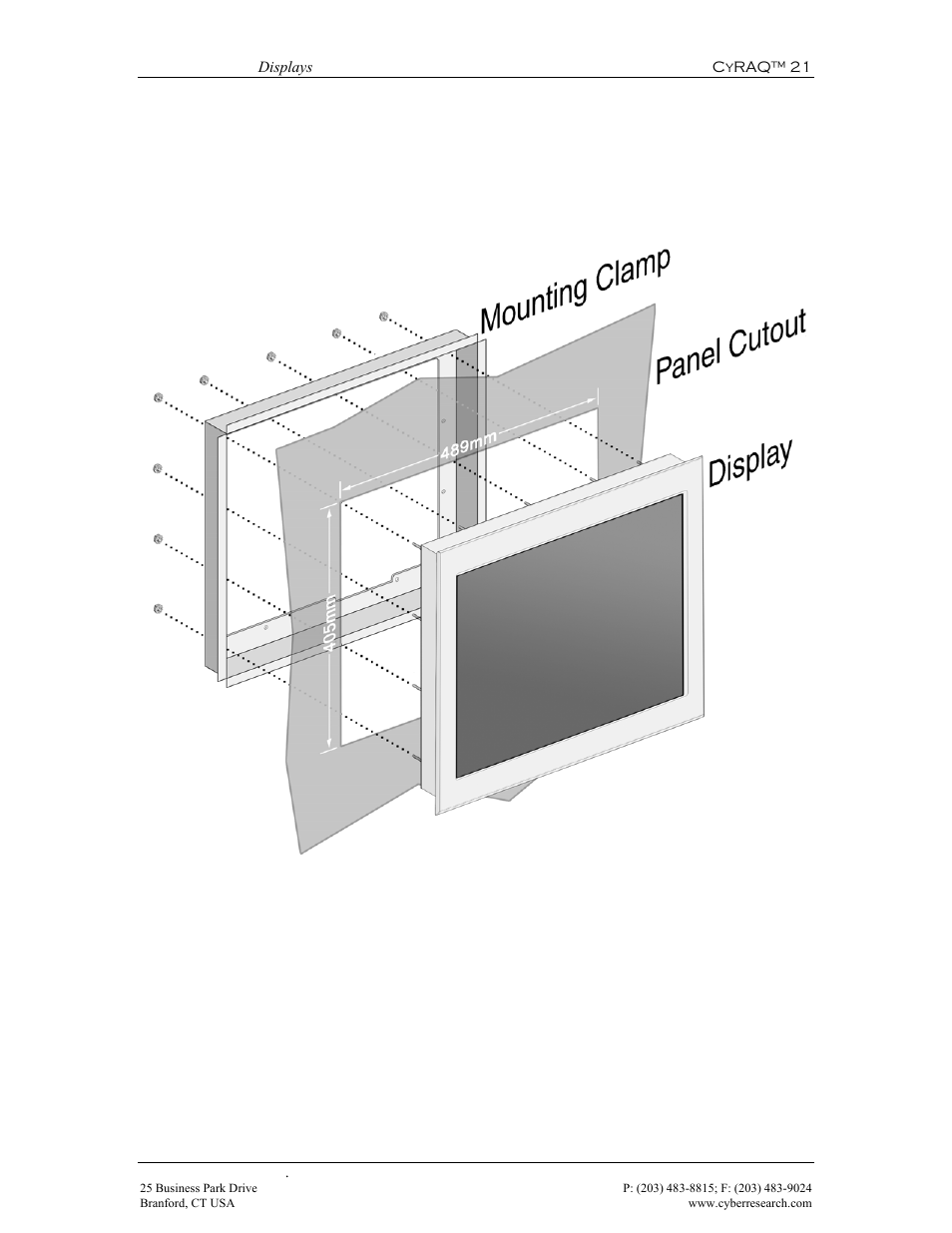 Figure 7: flush panel-mount landscape installation | CyberResearch CYRAQ 21A User Manual | Page 29 / 82