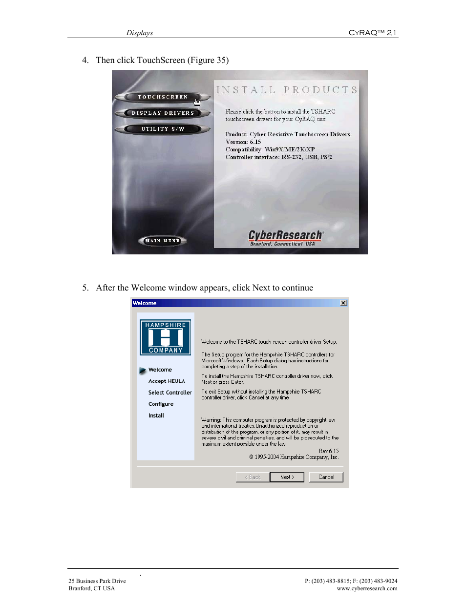 Figure 35: install products | CyberResearch CYRAQ 21A User Manual | Page 59 / 82