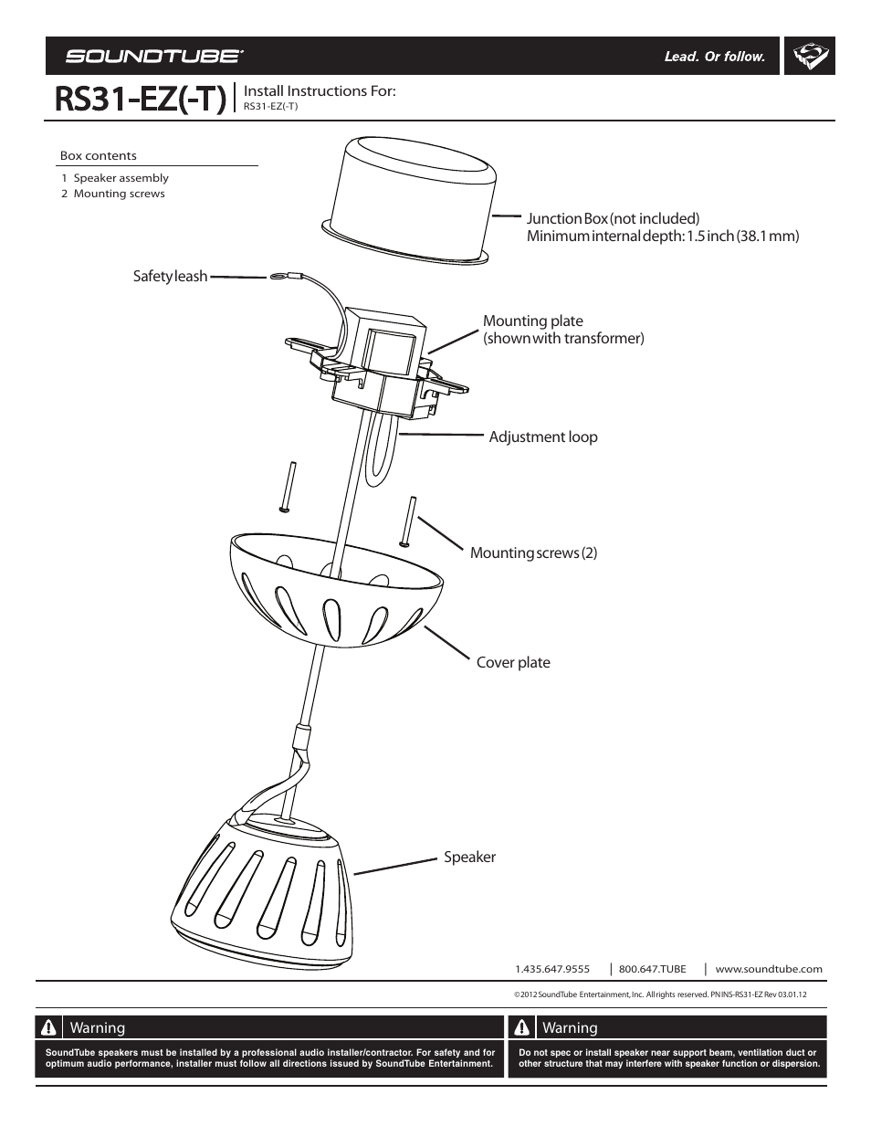 Soundtube RS31-EZ User Manual | 2 pages