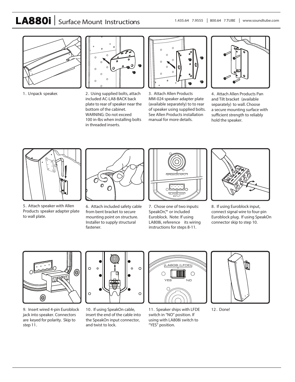 Surface mount instructions | Soundtube LA880i User Manual | Page 2 / 5