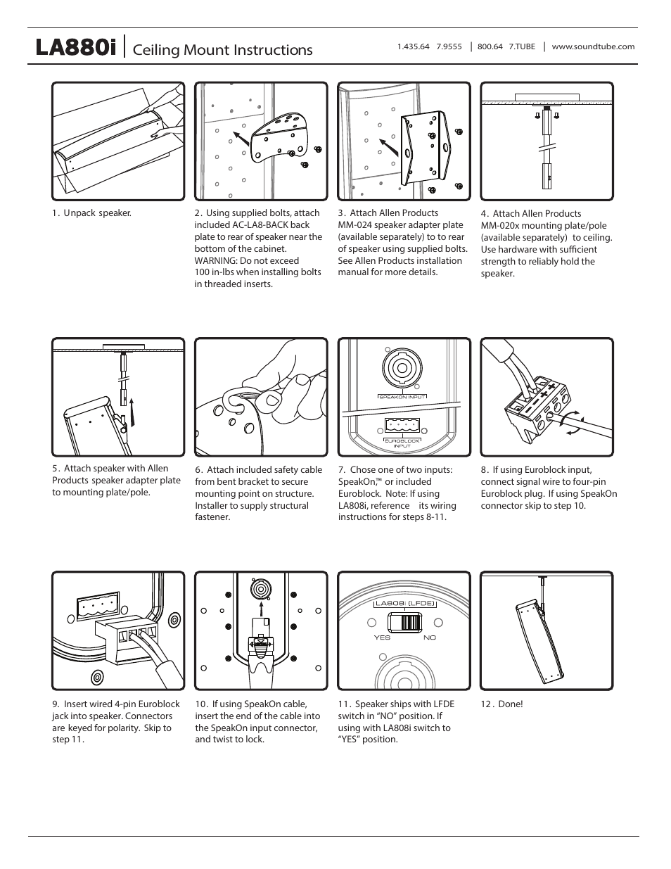 Ceiling mount instructions | Soundtube LA880i User Manual | Page 4 / 5
