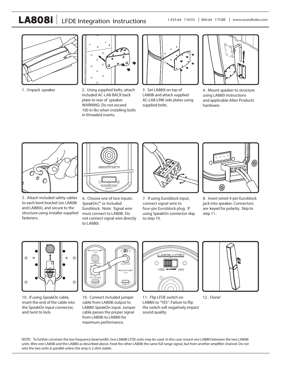 Lfde integration instructions | Soundtube LA808i User Manual | Page 2 / 2
