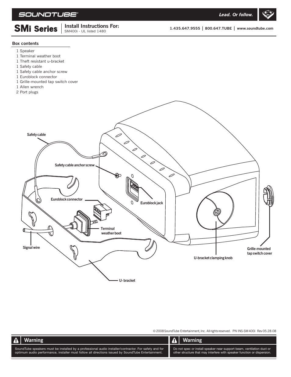 Soundtube SM400i User Manual | 2 pages