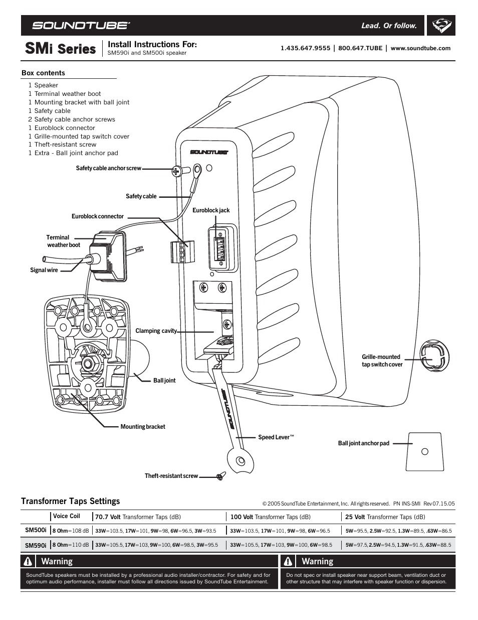 Soundtube SM590i-II User Manual | 2 pages