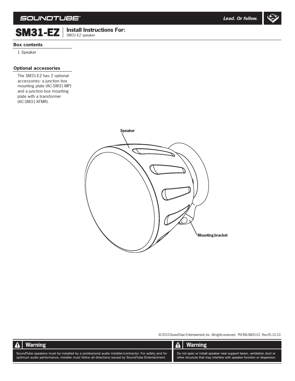 Soundtube SM31-EZ User Manual | 4 pages