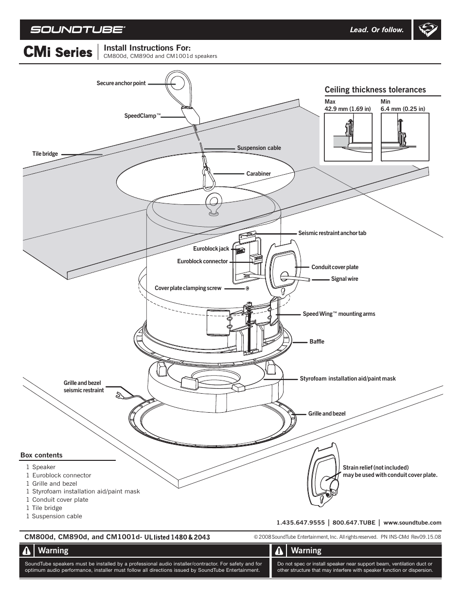 Soundtube CM800d User Manual | 4 pages